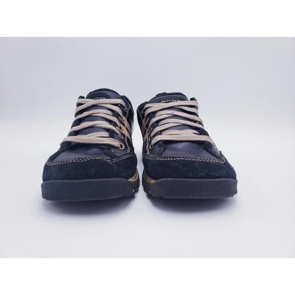 Vintage 90s Y2K Skechers Sneakers Black Leather Suede Lace Up Oxford Womens 11